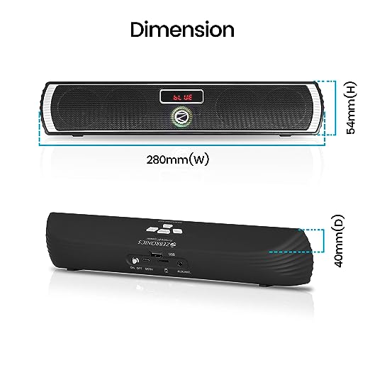 ZEBRONICS WonderBar 3 Watt Wireless Bluetooth Portable Speaker (Black) ZEBRONICS WonderBar 3 Watt Wireless Bluetooth Portable Speaker (Black)